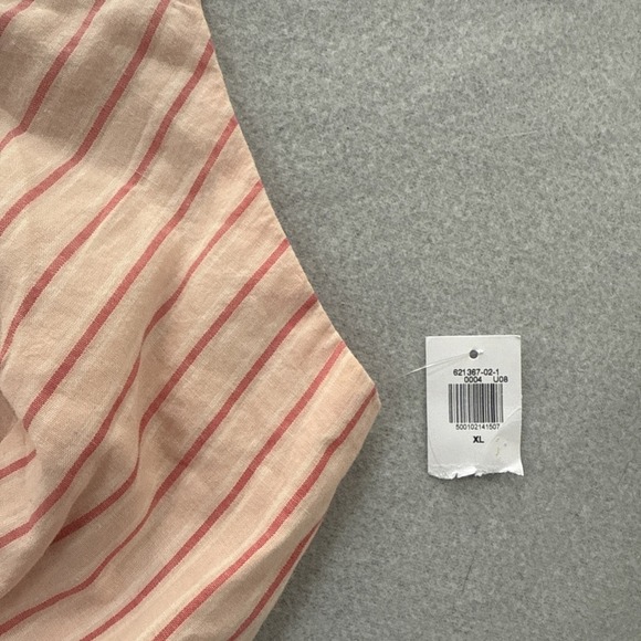 Old Navy Bralette Top Women's XL Cross-Front Poplin Smocked Striped Pink NEW - Picture 3 of 10